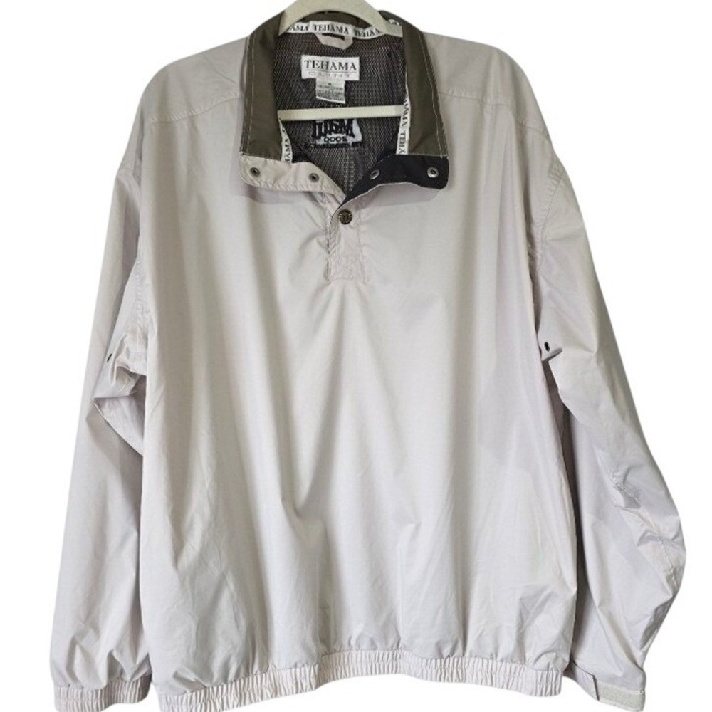 Tehama Clint XL Tan Windbreaker Pullover Quarter Button Diamond Club Maui 2000